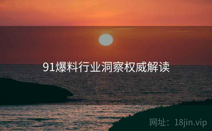 91爆料行业洞察权威解读