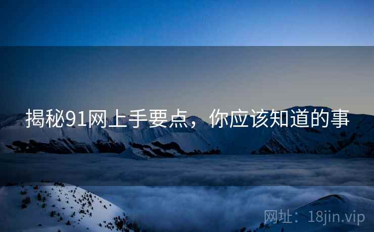 揭秘91网上手要点，你应该知道的事